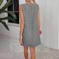 thumbnail image 7 of snilers Womens Summer Sleeveless Mini Dress Casual Button V Neck T Shirt Dresses Loose Beach Vacation Tank Dress S-2XL, 7 of 7