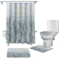 thumbnail image 2 of FMSHPON Forest Decor 4 Piece Bathroom Set Shower Curtain Bath Rug Contour Mat and Toilet Lid Cover, 2 of 8