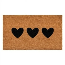 Calloway Mills 109921224 12 x 24 in. Trio Hearts Rectangular Doormat, Natural & Black