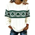 thumbnail image 2 of FASHOFT Irish Sweaters for Women St. Patrick's Day Knitted Shamrock Clover Sweater Long Sleeve Crew Neck Casual Pullover Top White XL, 2 of 4
