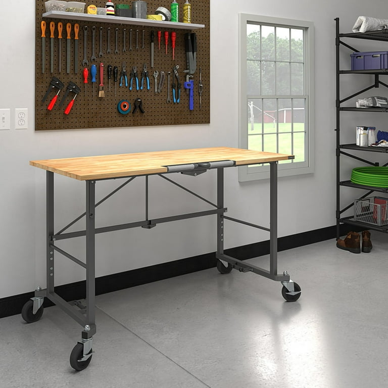 COSCO Smartfold Portable Folding Workbench, Hardwood Top COSCO Smartfold Portable Folding Workbench, Hardwood Top