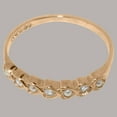 thumbnail image 6 of LBG British Made 10k Rose Gold Ring with Natural Diamond & Cultured Pearl Womens Eternity Ring - 33 size options - Size 7.25, 6 of 9