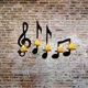 thumbnail image 4 of (Juego de 4) Lámpara de pared negra con notas musicales, 4 of 5