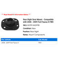 thumbnail image 2 of Rear Right Strut Mount - Compatible with 2008 - 2009 Ford Taurus X FWD, 2 of 2