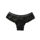 thumbnail image 3 of Gibobby Bikini elástico algodón Bragas mujer, Tanga, conjunto colores, lencería opcional, bragas Tanga encaje con lados flores huecas （Negro， L), 3 of 4