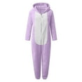 thumbnail image 3 of WOYY Big Girls Hooded Onesie Cute Soft Warm Zipper Jumpsuit Romper, Sizes 9-10, 3 of 4