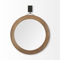 thumbnail image 2 of 43.5" Round Brown Wood Frame Wall Mirror, 2 of 2