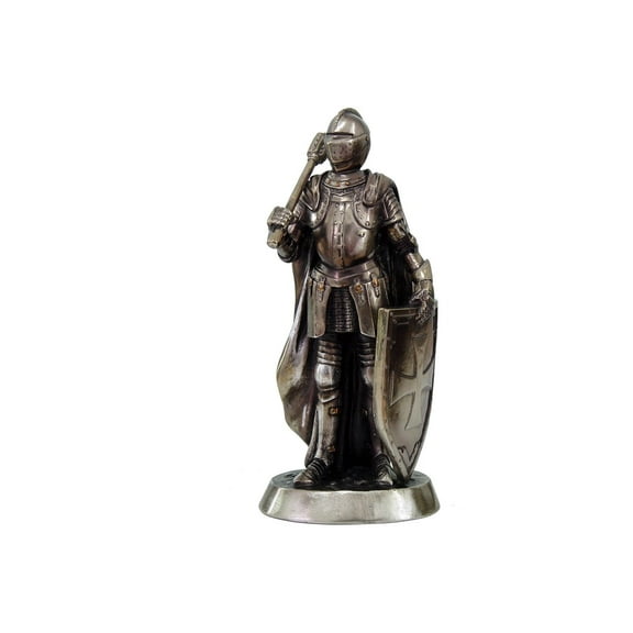 PTC 7 Inch Armored Medieval Knight with Weapon Resin Statue Figurine