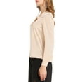 thumbnail image 4 of INSPIRE CHIC Women's Office Tie V Neck Long Sleeve Elegant Blouse Shirt L Apricot, 4 of 7