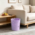 thumbnail image 5 of LAIOWEI Mini Wastebasket, Small Trash can, Plastic Garbage Can, Hollow Flower Shape Plastic Lidless Round Garbage Container Bin for Bathroom, Kitchen, Bedroom, Home Office, College Dormitory Purple, 5 of 6