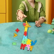 Numbers Block Toys Wooden Puzzle for Kids Activity Toys Preschool Educational Early Learning Montessori Toys for 3 Year Old for Preschool Giraffe