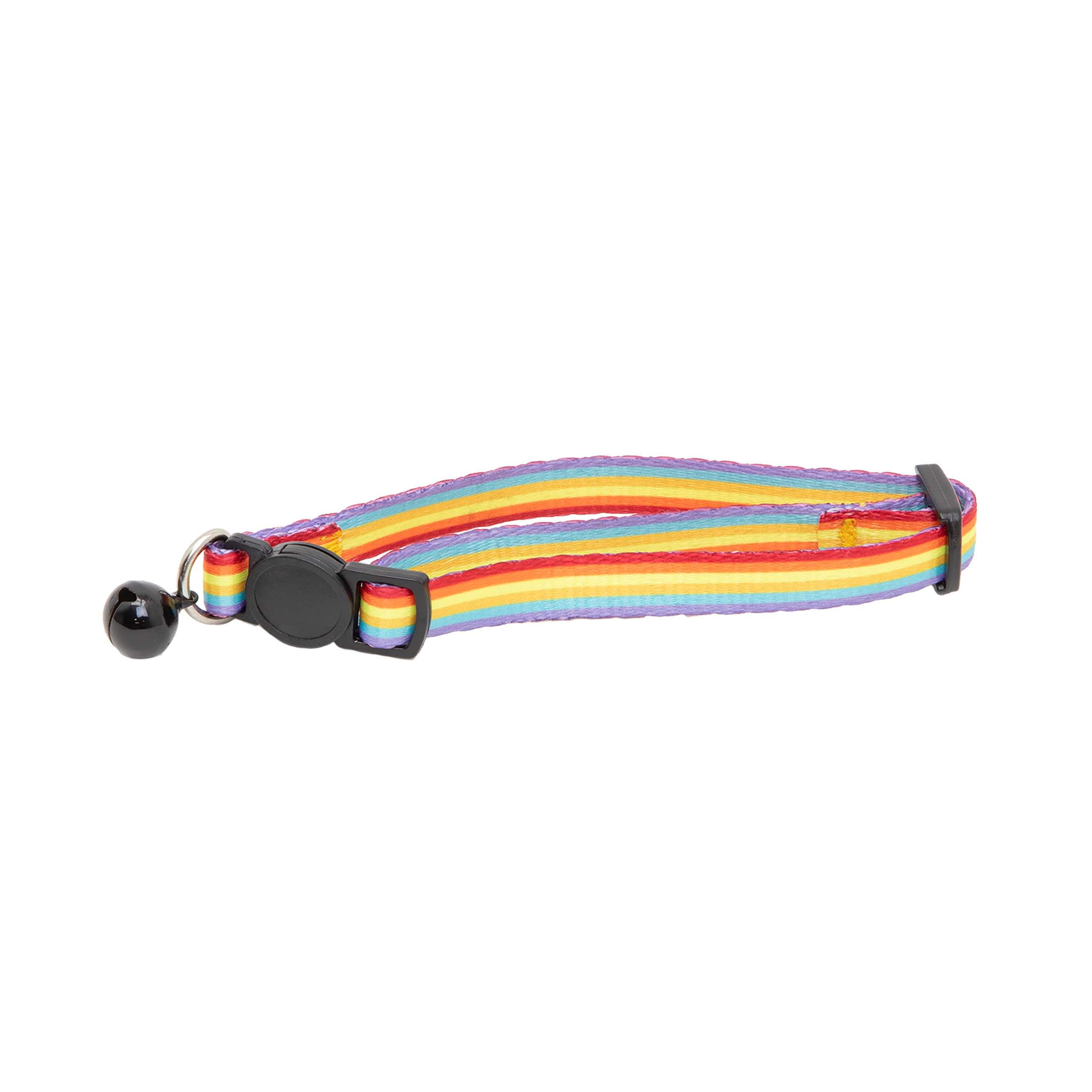 Vibrant Life 2-Pack Cat Collar, Multi Color Rainbow Stripe, and Solid Blue, One Size