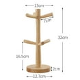 thumbnail image 4 of Clearance! Coffee Mug Tree with 8 Hooks, Dienrx Mug Tree Stand, Wood Coffee Cup Holder, Countertop Mug Tree, Mug Stand Kitchen Organizer, Solid Wood Rack Household Mug, Dish Drying Rack, 4 of 9