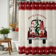 thumbnail image 3 of Merry Christmas Shower Curtains for Bathroom, Red Xmas Trucks Gnome Pine Tree Snow Linen Waterproof Fabric Shower Curtain for Bathroom Bathtub Decoration, Machine Washable, 54x"78", 3 of 9