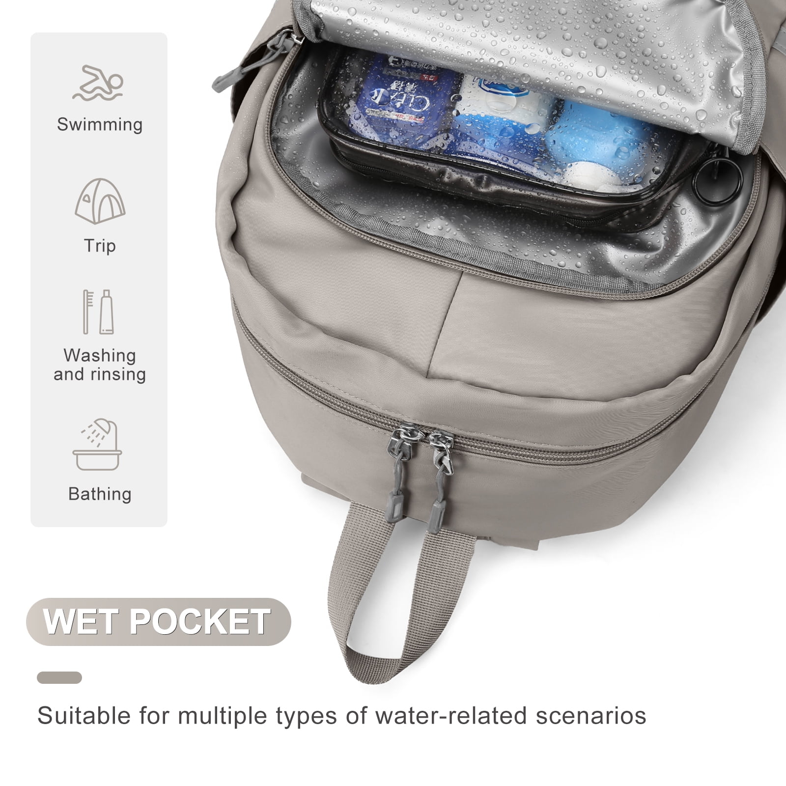 Gym Backpack for Women with Shoes Compartment Wet Pocket Large
