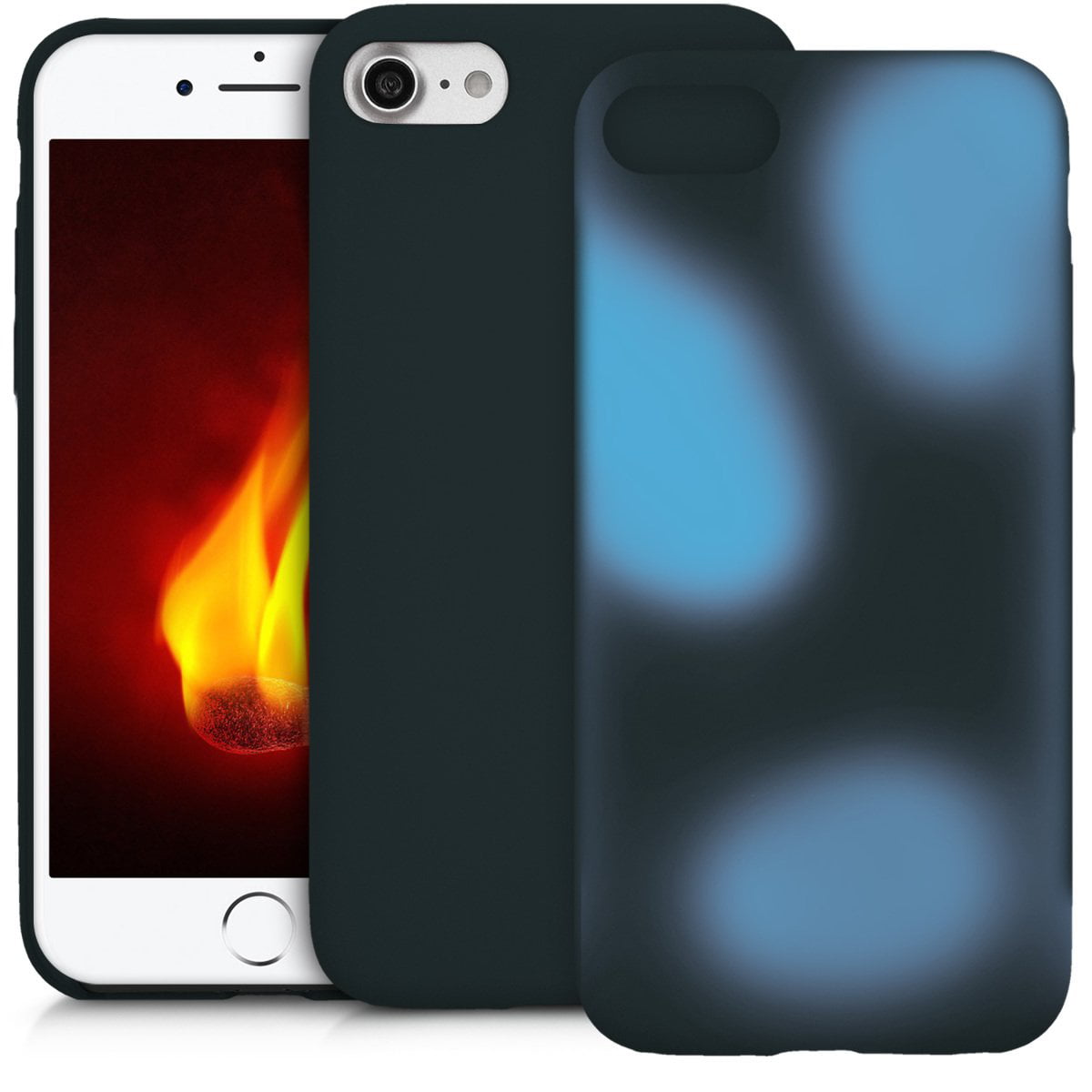 MIMINUO Magic Heat-Sensitive Soft PC Housse Etui Cover pour iPhone SE/5/5S Color Changing Thermal Sensor Heat Discoloration Matte Back Couverture Case 