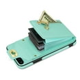 thumbnail image 5 of Dteck for iPhone 7 Plus / 8 Plus Zipper Pocket Case, Flip PU Leather Wallet Crossbody Shoulder Strap Lanyard Case with Credit Card Holder Women RFID Blocking Protective Purse Cover, mint, 5 of 7