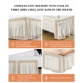 thumbnail image 6 of Cream Retro Greek Key Bed Skirt Queen Size,Geometric Greece Ancient Farmhouse Rustic Wrap Around Bed Skirting with Adjustable Elastic Strap,Dust Ruffle Pleated Bedskirts 18 Inch Drop for Bedroom Beds, 6 of 9
