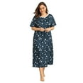 thumbnail image 4 of Women's Nightgown Short Sleeves Sleepwear Casual Plus Size Print Sleepdress, 4 of 5