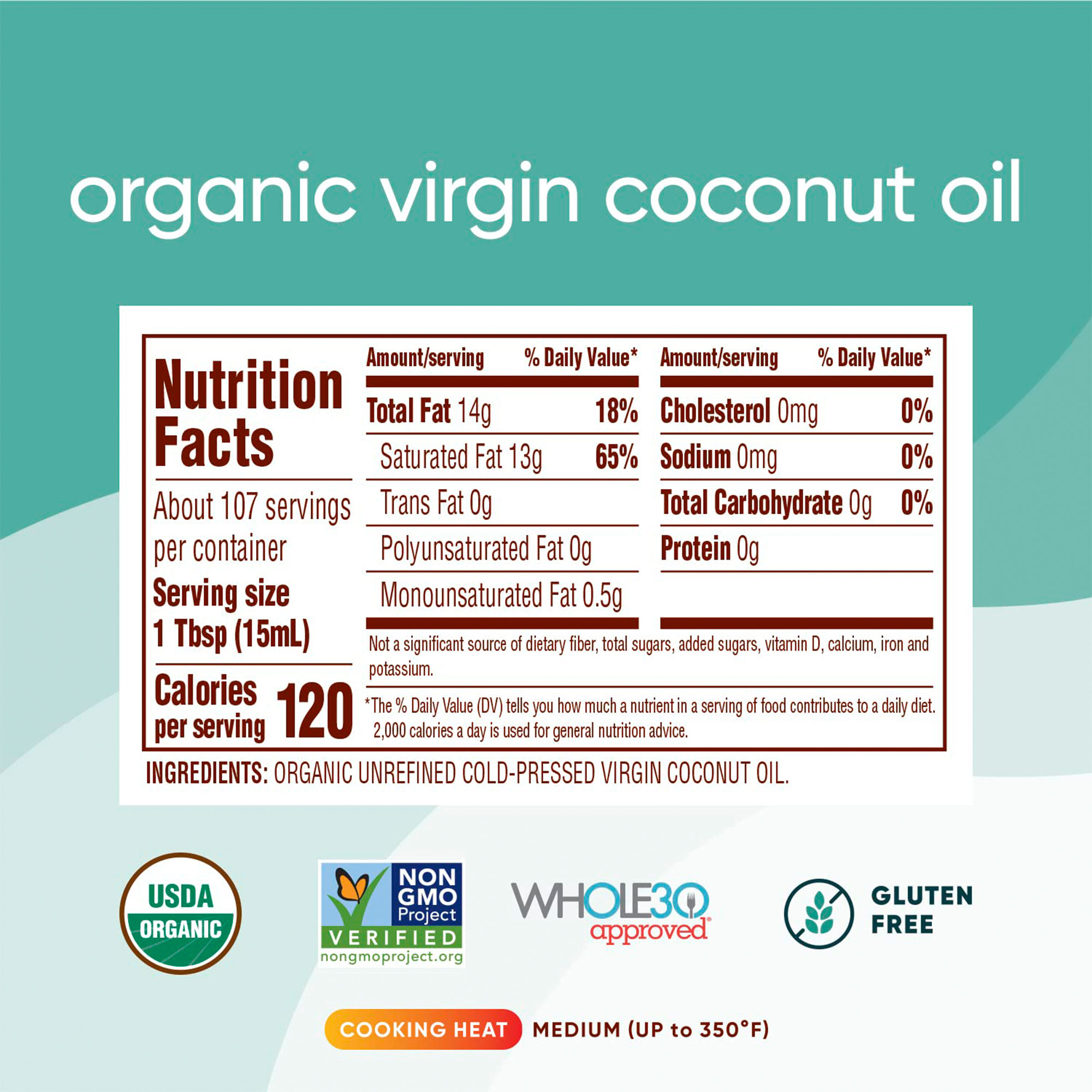 Nutiva Organic, Unrefined, Virgin Coconut Oil, 54 Fl Oz (Pack of 1) - image 5 of 5