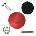thumbnail image 1 of Tambor de Lengüetas de Acero Inoxidable de 12 Pulgadas con 11 Tonos, Ideal para Meditación y Terapia Musical, Incluye Baquetas y Bolsa de Transporte, Color Rojo., 1 of 6