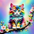 thumbnail image 1 of 5D DIY Kit Gato Colorido Del 30x30cm, 1 of 9