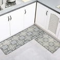 thumbnail image 4 of Paco Printed Kitchen Mat - Blue & Gray Tile Design - 32" x 20"- Stylish & Durable - Ideal for Homeowners & Renters - Non Slip & Comfort Floor Mat, 4 of 5