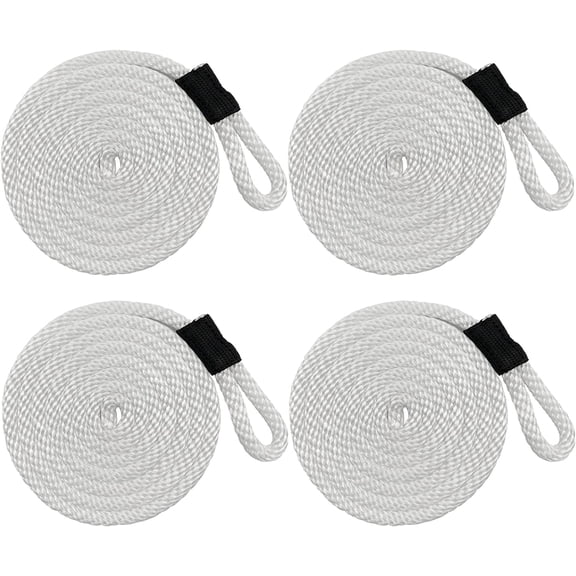 ISURE MARINE 4Pcs Boat Bumper Line Double Braided Nylon Fender Rope 6.5' x 3/8" Boat Fender Lines