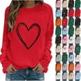 thumbnail image 4 of Fmbrln Valentines Day Sweatshirts for Women, Long Sleeve Crew Neck Valentines Shirts Fashion Heart Print Pullover Tops, 4 of 4