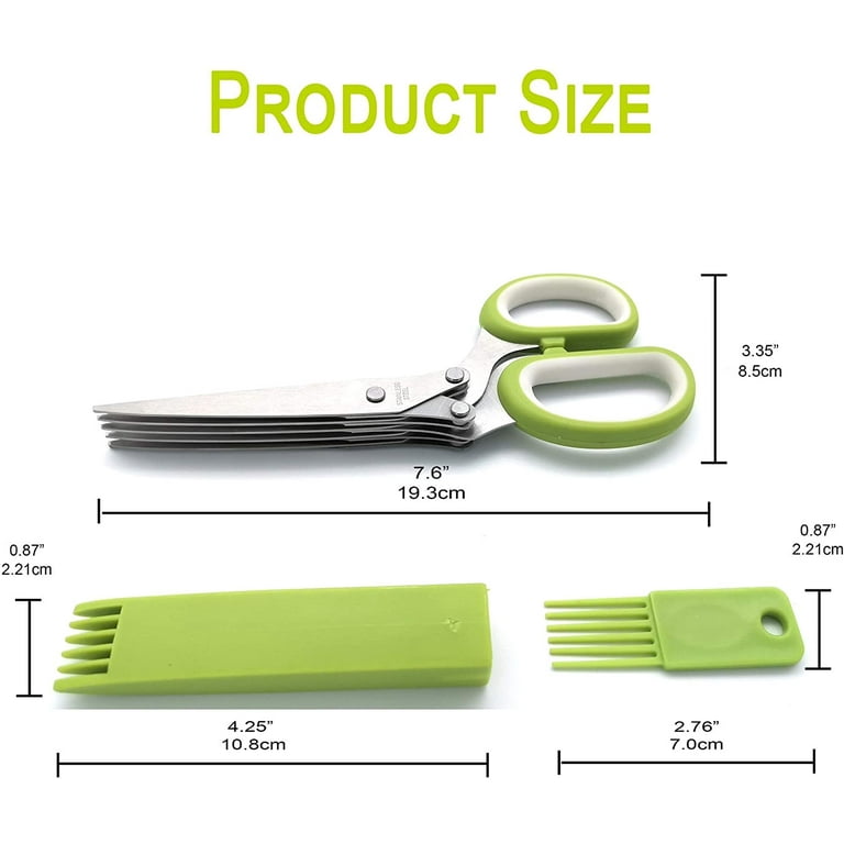  2023 Updated Herb Scissors Set - Herb Scissors With 5 Blades  and Cover, Cool Kitchen Gadgets for Cutting Shredded Lettuce, Cilantro  Fresh, Green Onion Fresh and etc. Also Can Used for