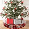 thumbnail image 4 of Christmas Tree Skirt Red Buffalo Plaid Tree Skirt Glitter Gnomes Snowflake Xmas Winter Tree Skirt 48 Inch for Black Christmas Indoor Outdoor Decorations, 4 of 6