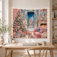 thumbnail image 5 of Pink Decorated Tree In Cozy Bedroom Window Scene, Dreamy Vintage Style for Festive Decor Lovers, Seasonal Wall Art, Christmas Gift Tapestry Wall Hanging for Bedroom and Living Room, 5 of 7