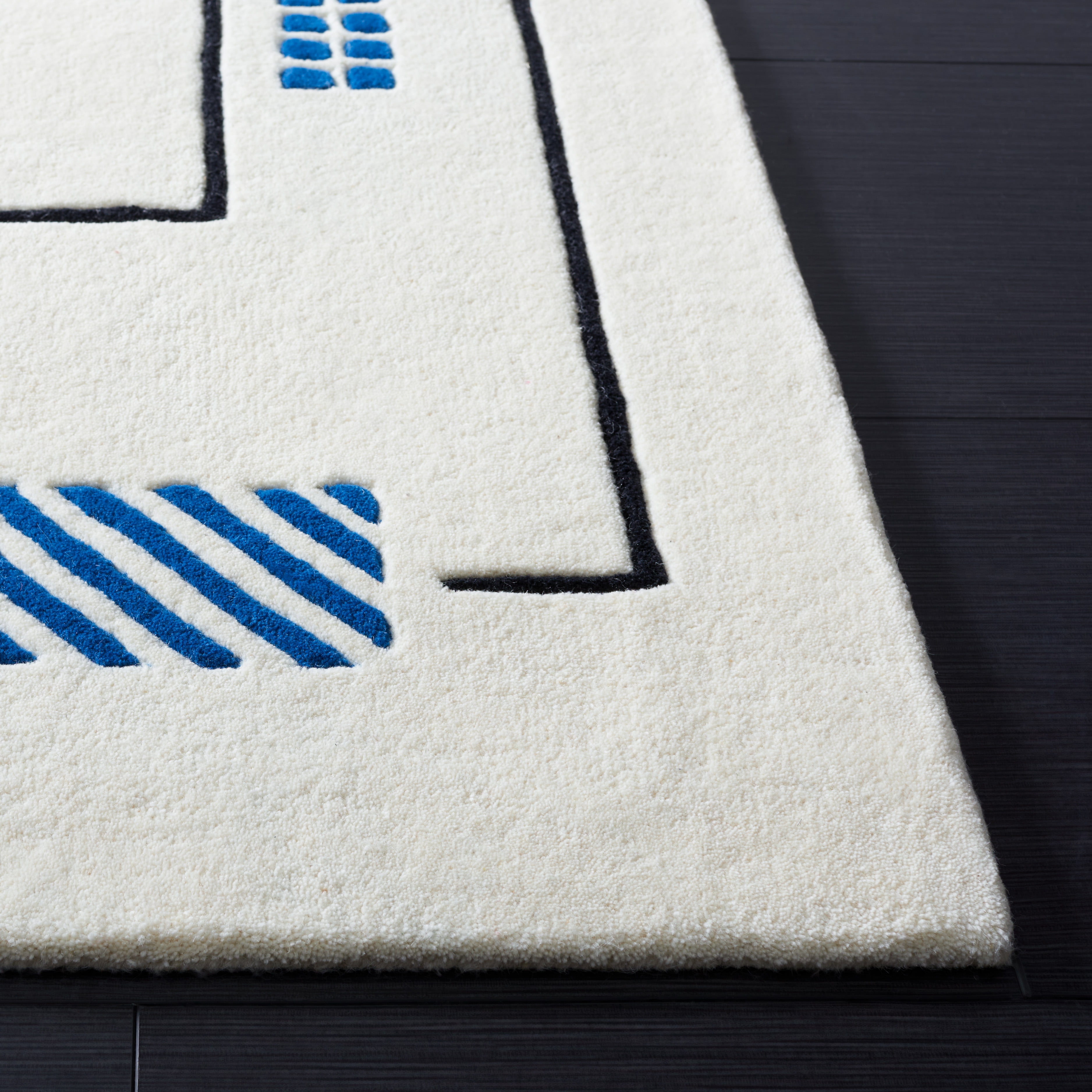 SAFAVIEH Fifth Avenue Cynthia Abstract Runner Rug, Ivory/Blue, 2'3" x 9'