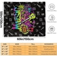 thumbnail image 3 of Kainsy Music Graffiti Pattern Blanket, Hip Hop Hippie Colorful Music Guitar Fleece Throw Blanket for Kids Boys Teens Youth Street Culture Blanket for Couch Sofa, Graffiti Art Flannel Blanket(50"x60"), 3 of 7