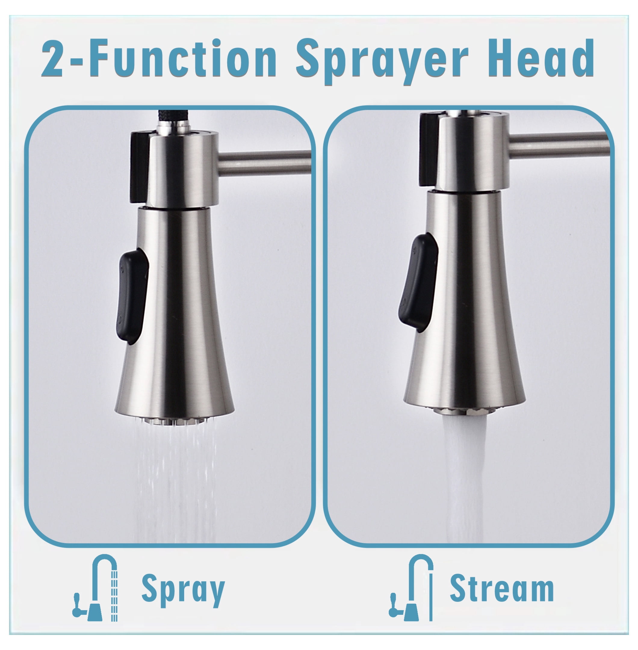 Brushed Single Handle Modern Spring High Arc Kitchen Faucet Water Filter System Bends as You Want