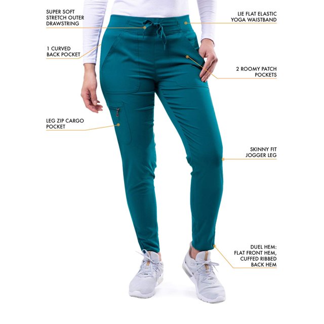 Adar Pro Scrubs pour Femmes - Pantalon de Yoga Jogger Ultime