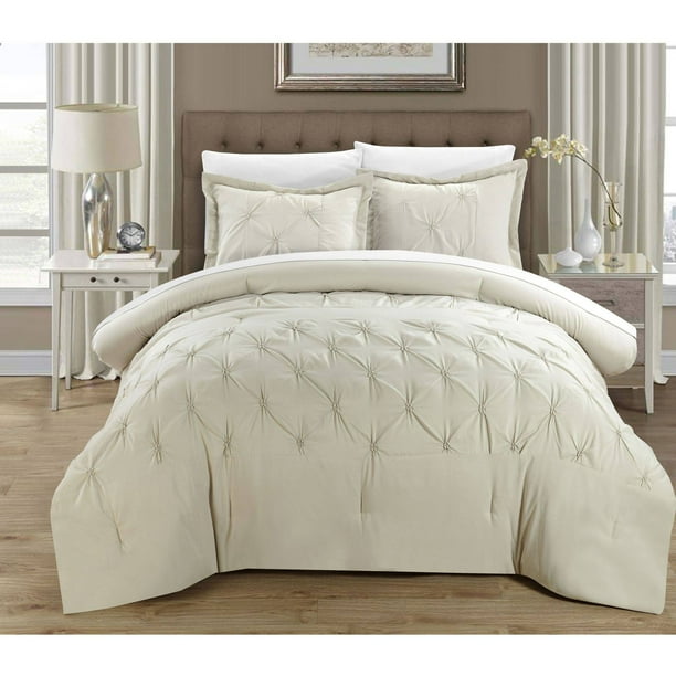 3Piece Nikola Pinch Pleat Pintuck Duvet Cover