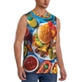 thumbnail image 2 of Daiia Vibrant Picnic Food Spread Printed Men's Tank Tops,Casual Soft Sleeveless Gym Muscle Shirts Bodybuilding Tee-X-Large, 2 of 8