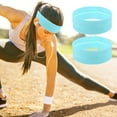 thumbnail image 5 of Unique Bargains Pack of 14 Stretchy Sweatband Soft Elastic Polyester Yoga Sport Headband Light Blue for Women, 5 of 6