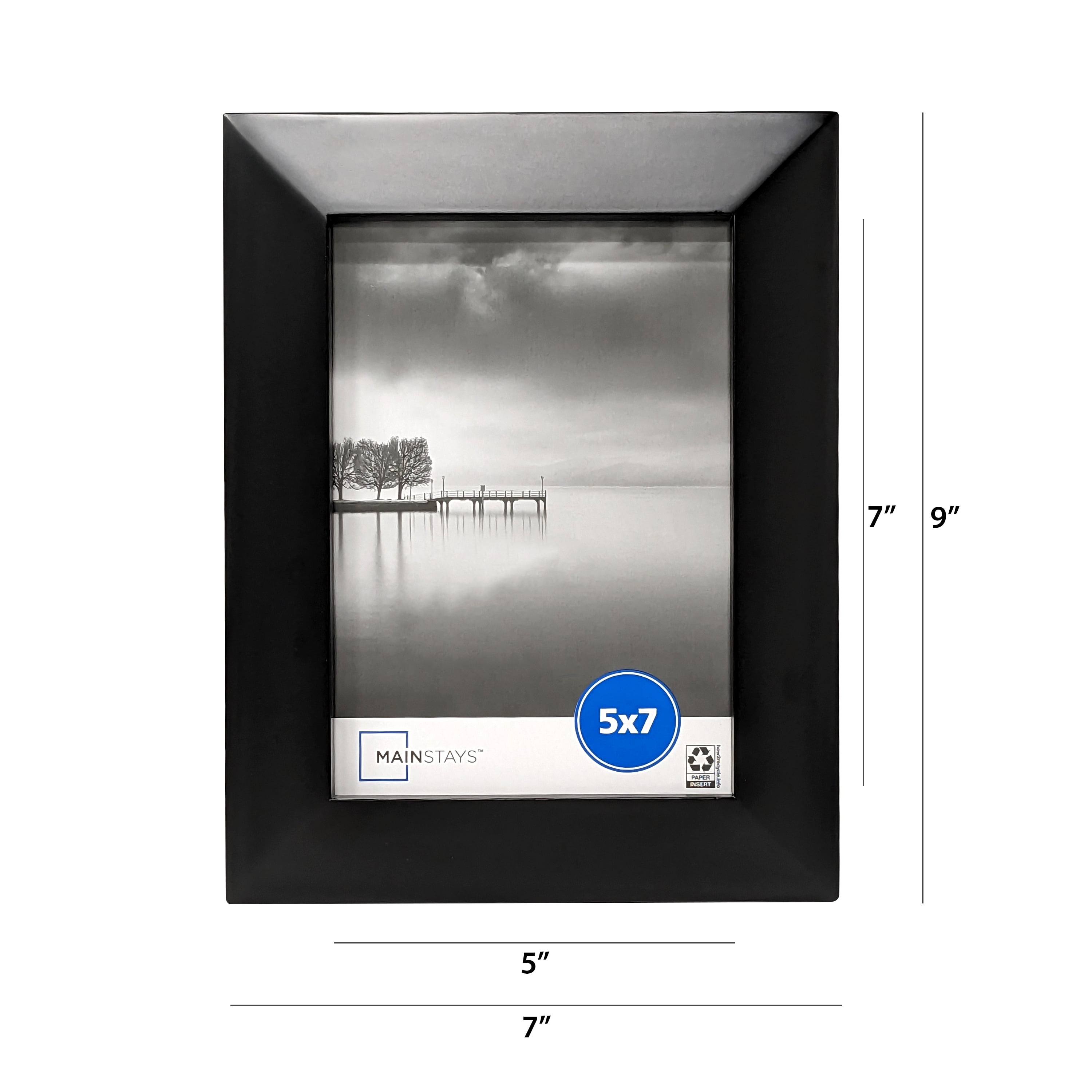 Mainstays Wide Black 5" x 7" Frame, Set of 4