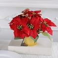 thumbnail image 6 of Red Poinsettia Flowers Artificial Poinsettias in Pot Silk Poinsettias Arrangements Christmas Poinsettia Flowers Xmas Wedding Decoration, 6 of 12