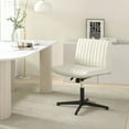 thumbnail image 2 of Costway Criss Cross Legged Office Chair Ergonomic Mid Back Computer Desk Chair Beige, 2 of 10