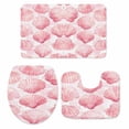 thumbnail image 2 of Nautical Pink Bathroom Rugs Set Seashell Ocean Beach Summer Non Slip Absorbent Soft Bath Mats 3 Piece Set with Bathroom Rug, U-Shaped Floor Mat, Toilet Seat Cover Small Size, 2 of 9