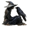 thumbnail image 1 of Halloween Gothic Witch Crow Desktop Decoration - Acrylic, 2D Design, Smooth Edges, For Table/Shelf/Window, Halloween Decor, 1 of 1