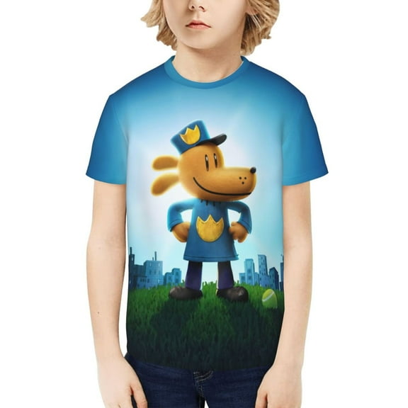 Dog Man T-shirt Graphic Short Sleeve Top Shirts Fashion Cartoon Tees