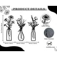 thumbnail image 2 of 3 Pcs Metal Flower Wall Decor, Vase Wall Art Home Decor for Living Room Bathroom Bedroom, Black, 2 of 7