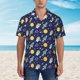 thumbnail image 2 of Fotbe Astronaut Corgi Camisa Hawaiana para Hombre Unisex – Camisa Casual de Verano con Botones de Manga Corta de Algodón y Lino,Large, 2 of 7