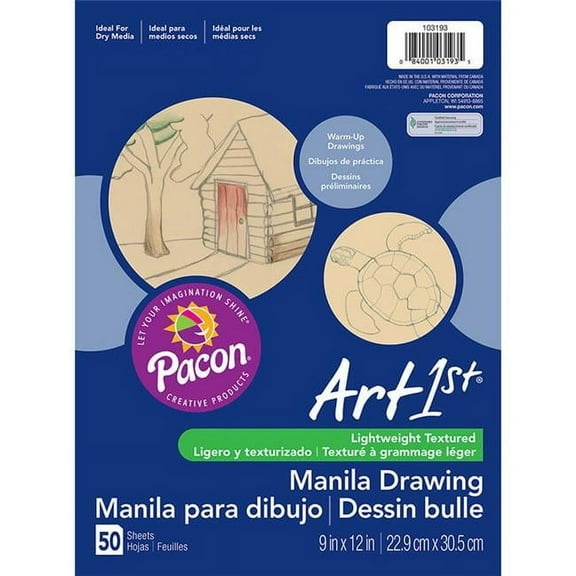 Cream Manila Drawing Paper, 9 x 12 in. - 50 Sheets Per Pack - Pack of 12