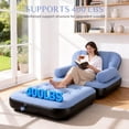 thumbnail image 5 of Biotree Inflatable Sofa Bed, 5-in-1 Foldable Thickened Flocked PVC Blow up Sofa with 2 Pumps, Air Couch Mattress for Camping,Blue, 5 of 9