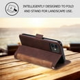 thumbnail image 3 of Luxury Retro Leather Magnetic Wallet Case Card Holder Stand Phone Cover Coque For iPhone 12 (Red), 3 of 9